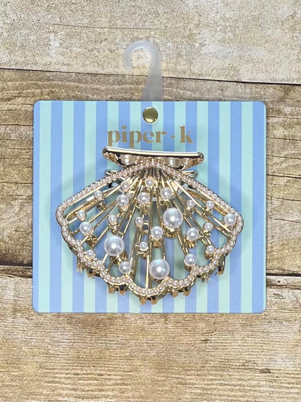 Piper K Imitation Pearl Shell Hair Clip Wedding Prom Beach